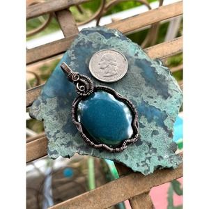 Malachite Azurite, Wire Wrap Pendant, WireWeavedUniques